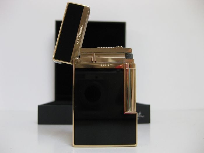 Сигары Зажигалка S.T. Dupont Lighter Ligne 2 Black Chinese Lacquer & Gold (016884) Gift Boxed D_289 фото